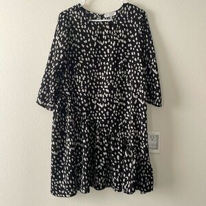 HAYDEN Womens Shift dress black/cream cheetah print Large
